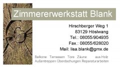 Gewerbe: Zimmererwerkstatt Blank