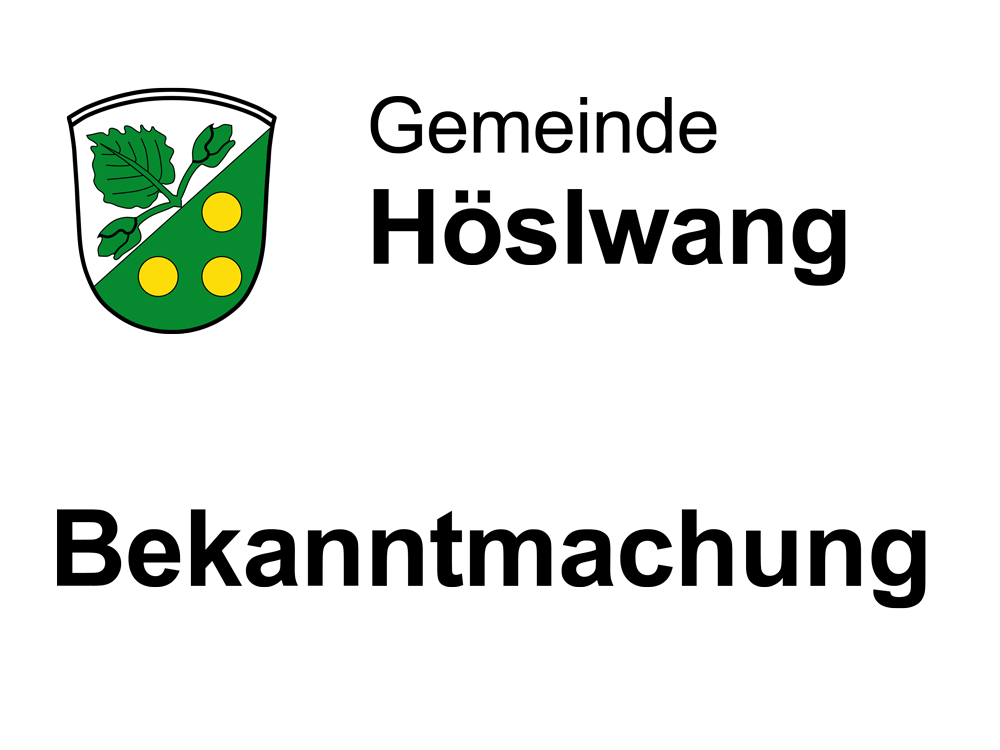 Logo Gemeinde Höslwang - Amtliche Bekanntmachung